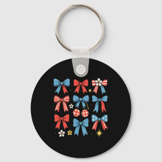 Porte-clés Nœuds patriotiques rouges blancs et bleus Coquette