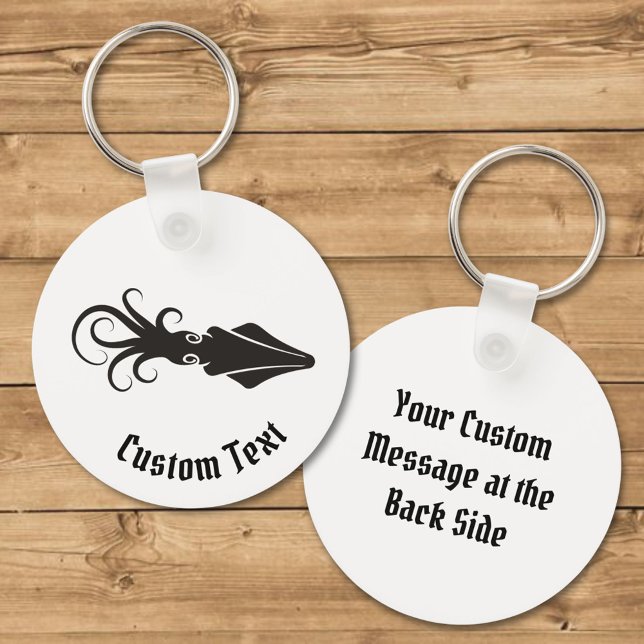 Porte-clés noir à l'effigie du calmar (Créateur téléchargé)