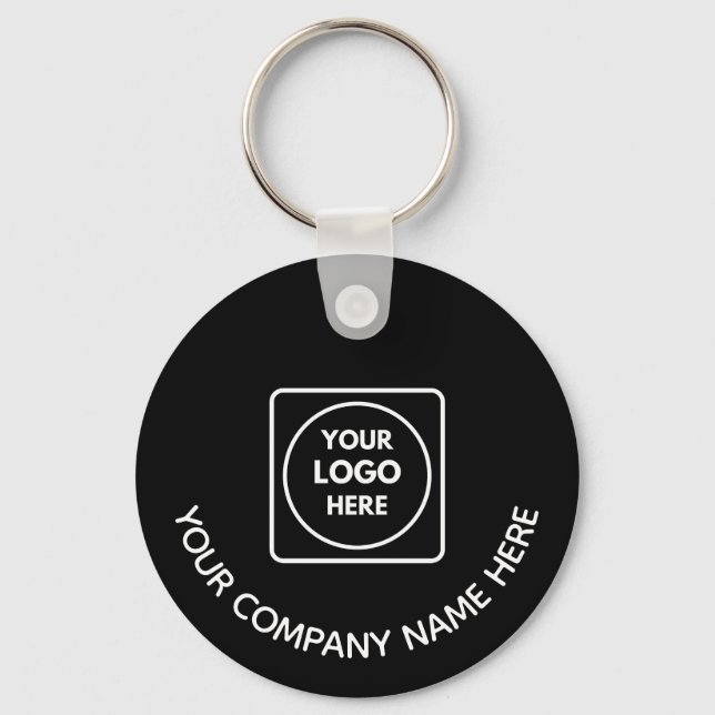 Porte-clés noir avec code QR de logo moderne Promo (Recto)