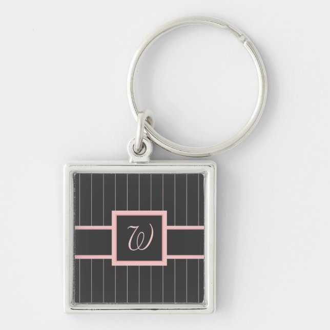 Porte-clés Noir avec Porte - clé rose (Devant)