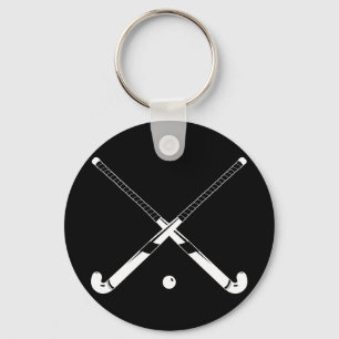 Porte-clés Noir de porte - clé de silhouette d'hockey de