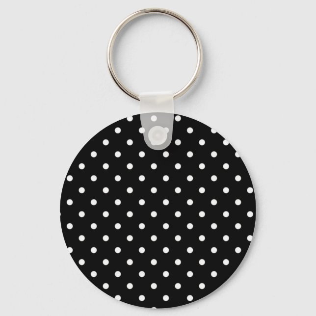 Porte-clés Noir et blanc à pois (Recto)