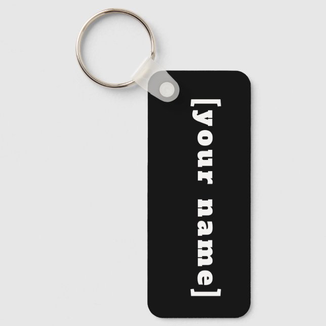Porte-clés noir et blanc avec ton nom (Recto)
