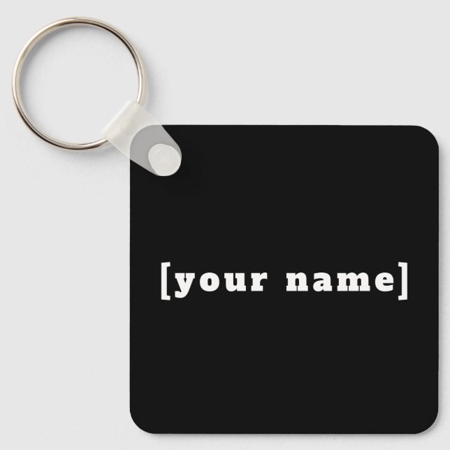 Porte-clés noir et blanc avec ton nom (Recto)
