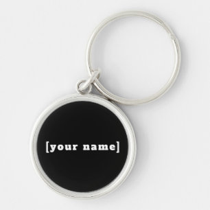 Porte-clés noir et blanc avec votre nom