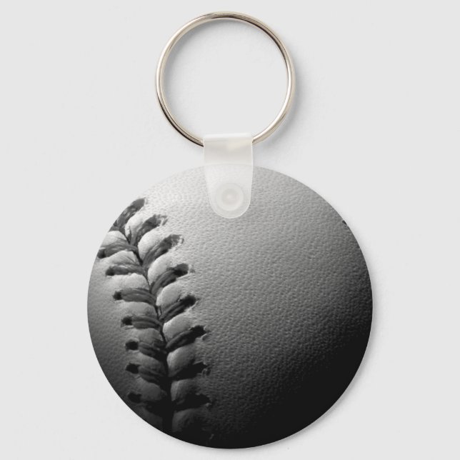 Porte-clés Noir et blanc Gros plan de base-ball (Recto)