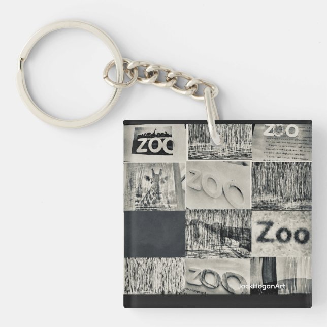 Porte-clés noir et blanc JackHoganArt (Devant)