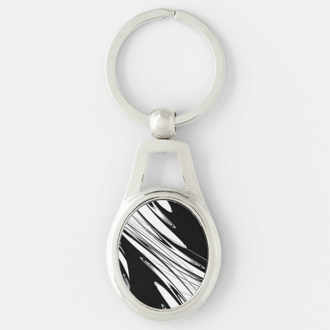 Porte-clés Noir et blanc moderne (Devant)
