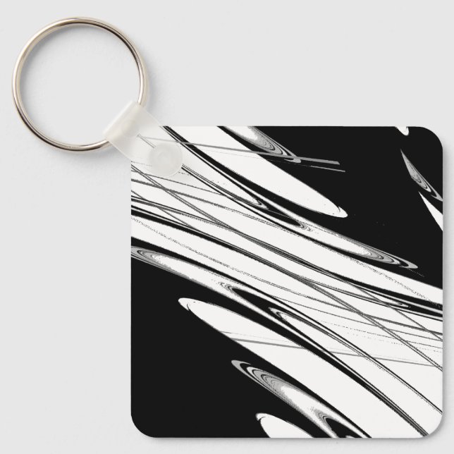 Porte-clés Noir et Blanc Moderne (Recto)