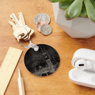 Porte-clés Noir et Taupe en survol Skyline Venise Italie