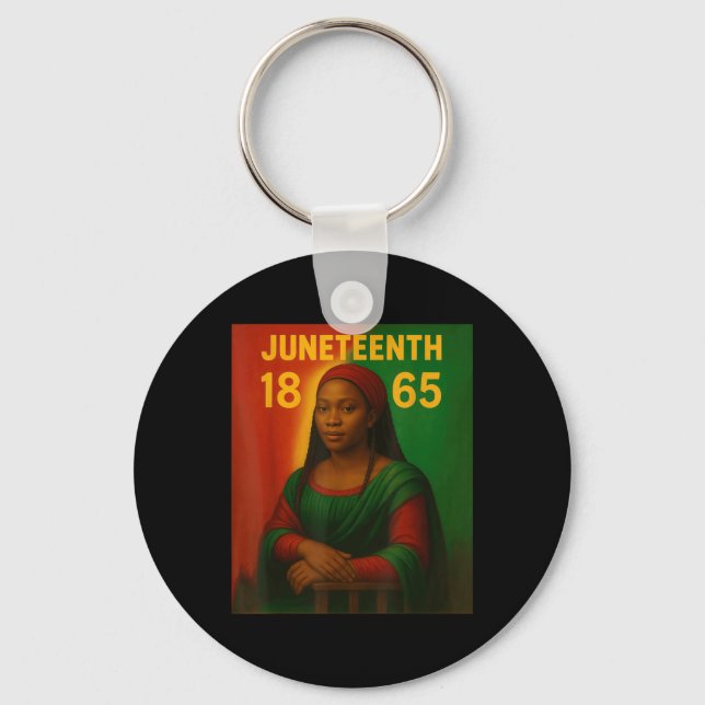 Porte-clés Noir Mona Lisa Graphisme Afro Africain Américain J (Recto)