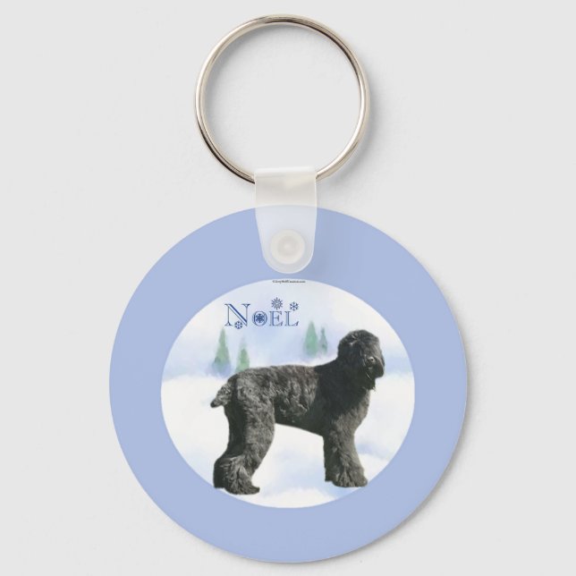 Porte-clés Noir russe Terrier Noel (Recto)