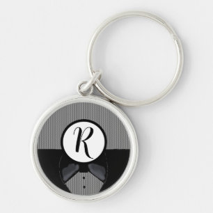 Porte-clés noir smoking monogramme
