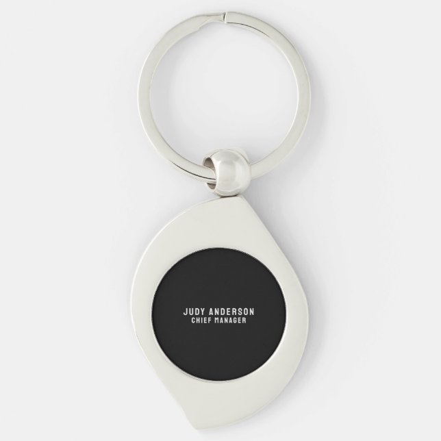 Porte-clés Noir Tendance Élégant Moderne Simple Professionnel (Devant)