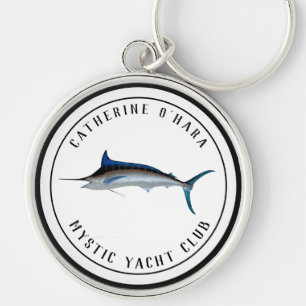 Porte-clés noir vintage personnalisé club de yacht