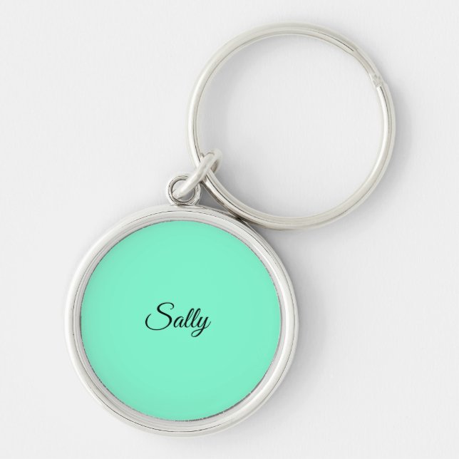 Porte-clés Nom Aquamarine Solide (Devant)