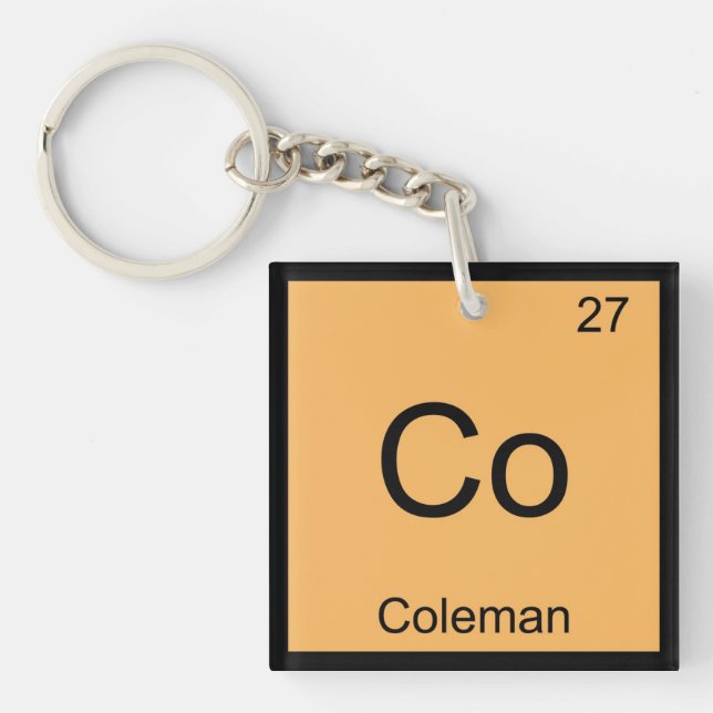 Porte-clés Nom Coleman Chimie Élément Tableau Périodique (Devant)