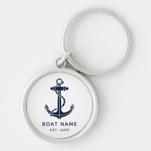 Porte-clés Nom d'ancre de bateau personnalisé