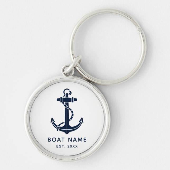 Porte-clés Nom d'ancre de bateau personnalisé (Devant)