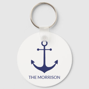 Porte-clés Nom de bateau personnalisé Marine d'ancre marine