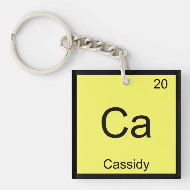 Porte-clés Nom de Cassidy Chimie Élément Tableau Périodique (Devant)