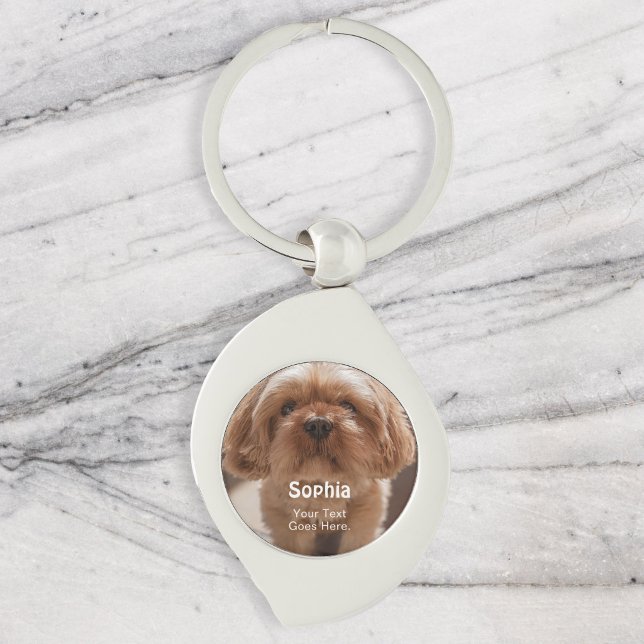 Porte-clés Nom de chien photo simple (Créateur téléchargé)