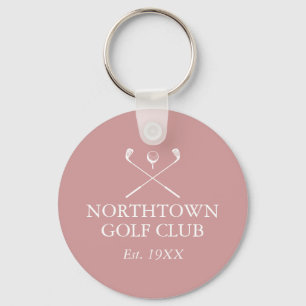 Porte-clés Nom de club de golf personnalisé Rose Poussiéreux 