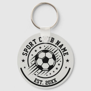 Porte-clés Nom de club sportif simple avec ballon de football
