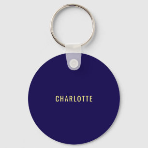 Porte-clés Nom de couleur bleue classique minimaliste profess