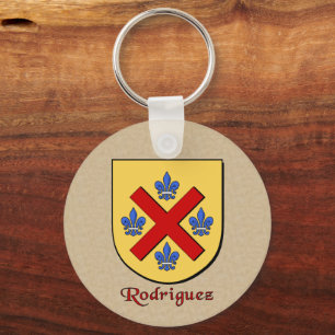 Porte-clés Nom de famille espagnol Rodriguez Bouclier histori