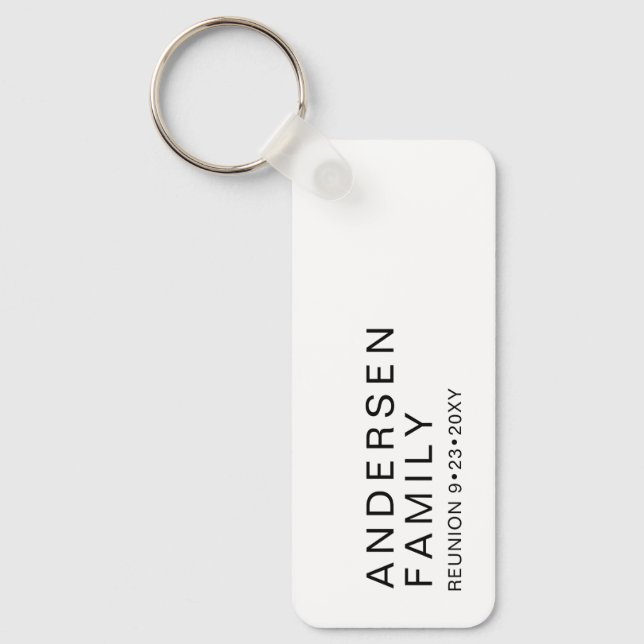 Porte-clés Nom de famille Monogramme Réunion personnalisée (Recto)
