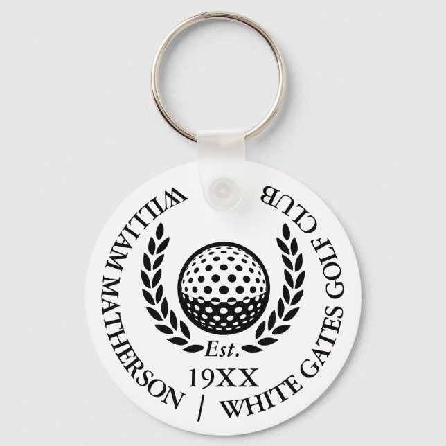 Porte-clés Nom de golf personnalisé classique (Recto)