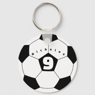 Porte-clés Nom de joueur de football personnalisé double face