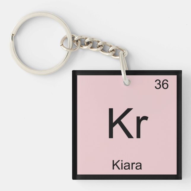 Porte-clés Nom de Kiara Élément de chimie Tableau périodique (Devant)