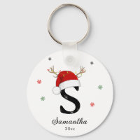Nom de la lettre Santa Hat | Monogramme | Initiale