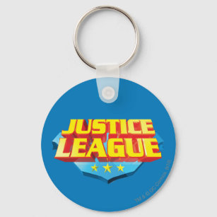 Porte-clés Nom de la ligue de justice et logo du bouclier