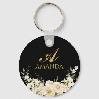 Porte-clés Nom de la Personnaliser Porte - clé de fleurs or e