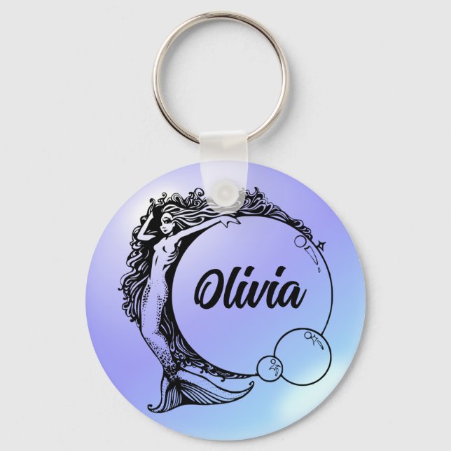 Porte-clés Nom de la sirène Porte - clé personnalisé - Olivia (Recto)