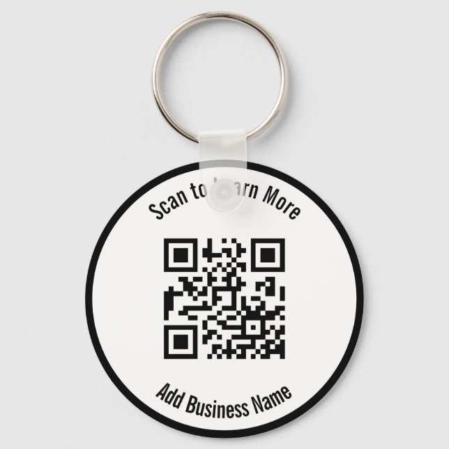 Porte-clés Nom de l'entreprise Code QR en noir et blanc (Recto)