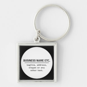 Porte-clés Nom de l'entreprise & Slogan/autre texte Noir &