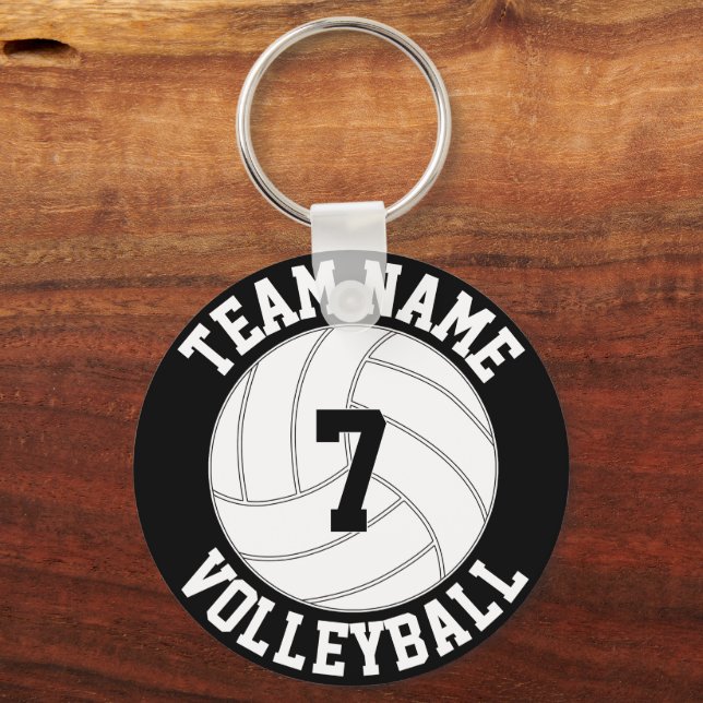 Porte-clés Nom de l'équipe de volley-ball, couleur et numéro  (Recto)