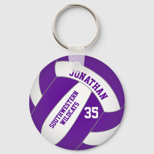 Porte-clés nom de l'équipe du joueur de volley-ball violet