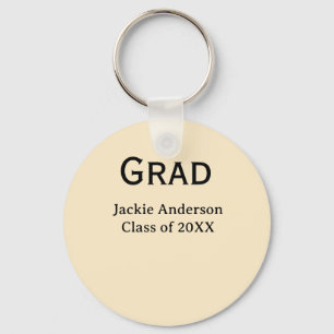 Porte-clés Nom de lettre gras diplômé promotion 20XX pastel j