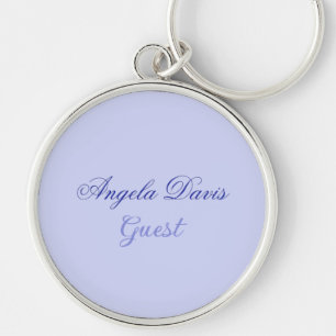 Porte-clés Nom de l'invité élégant du script bleu