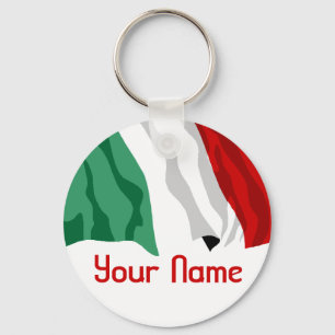 Porte-clés Nom de l'Italie - DRAPEAU