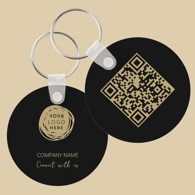 Porte-clés Nom de logo d'entreprise QR Code (Créateur téléchargé)