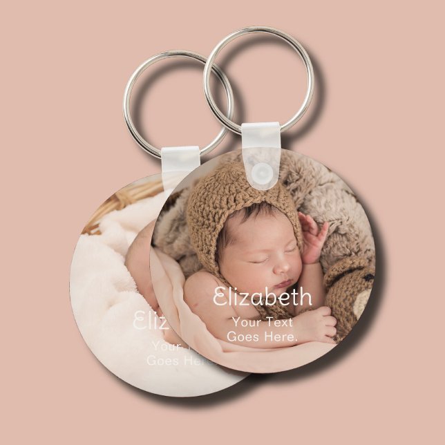 Porte-clés Nom de photo de nouveau-né 2 (Créateur téléchargé)