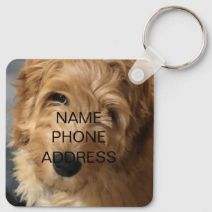 Porte-clés Nom de photo personnalisée monogramme d'informatio