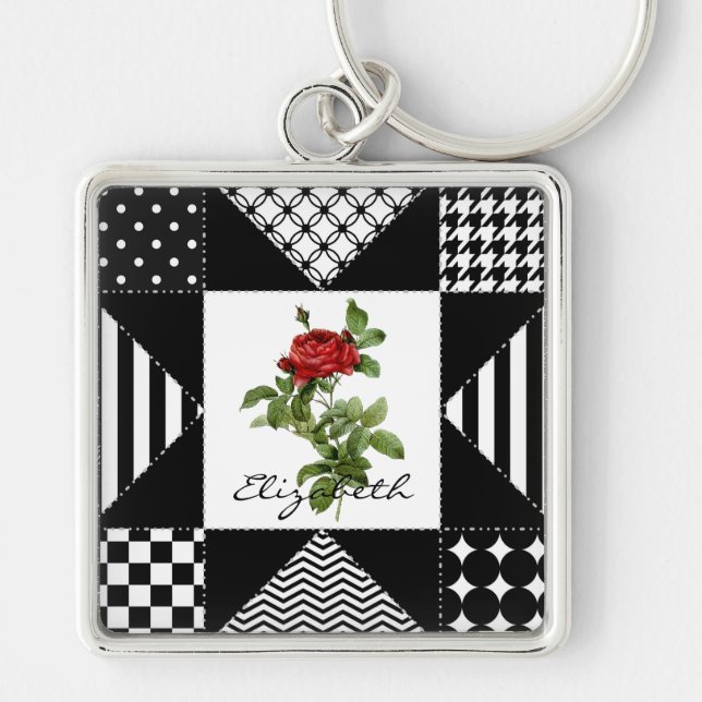 Porte-clés Nom de rose géométrique (Devant)