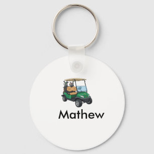 Porte-clés Nom de voiture de golf verte pour homme cadeaux de